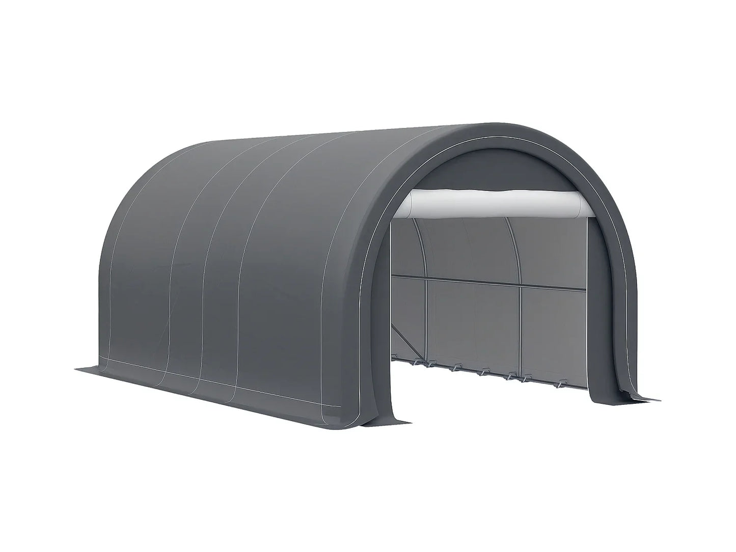Tente de garage carport 5 x 3 x 2,4 m - Acier galvanisé robuste, PE haute densité 190 g/m², imperméable et anti-UV, gris