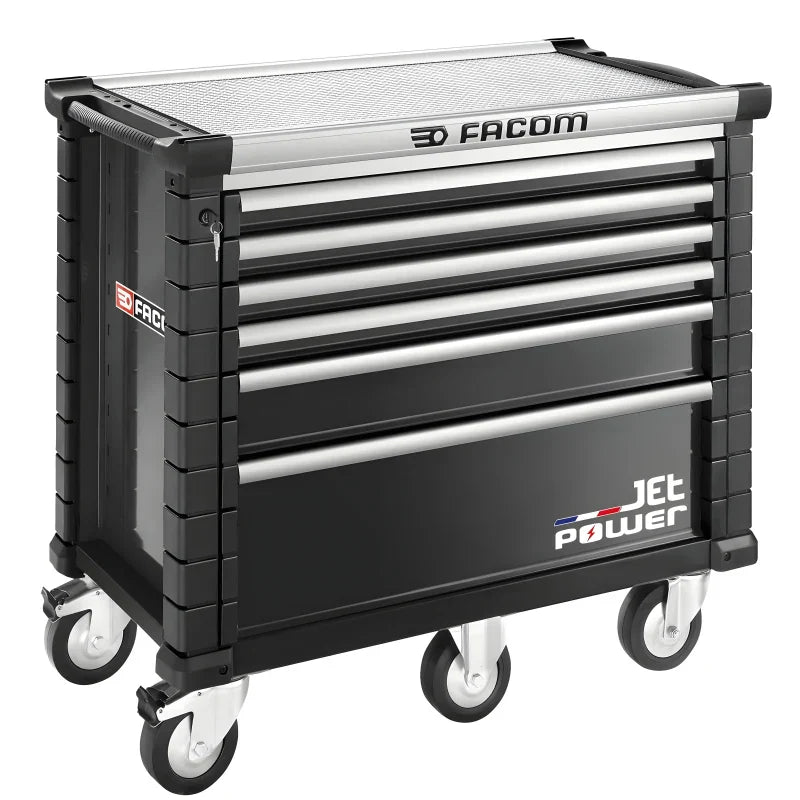 Servante 6 Tiroirs Noire avec Tiroir Énergisé - Noir