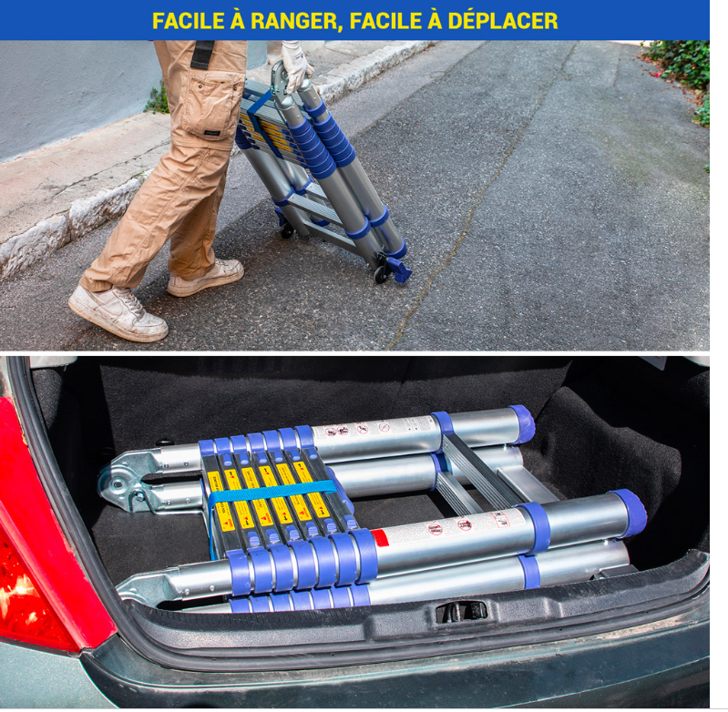 Échelle télescopique portable et pliante Jusqu'à 12m