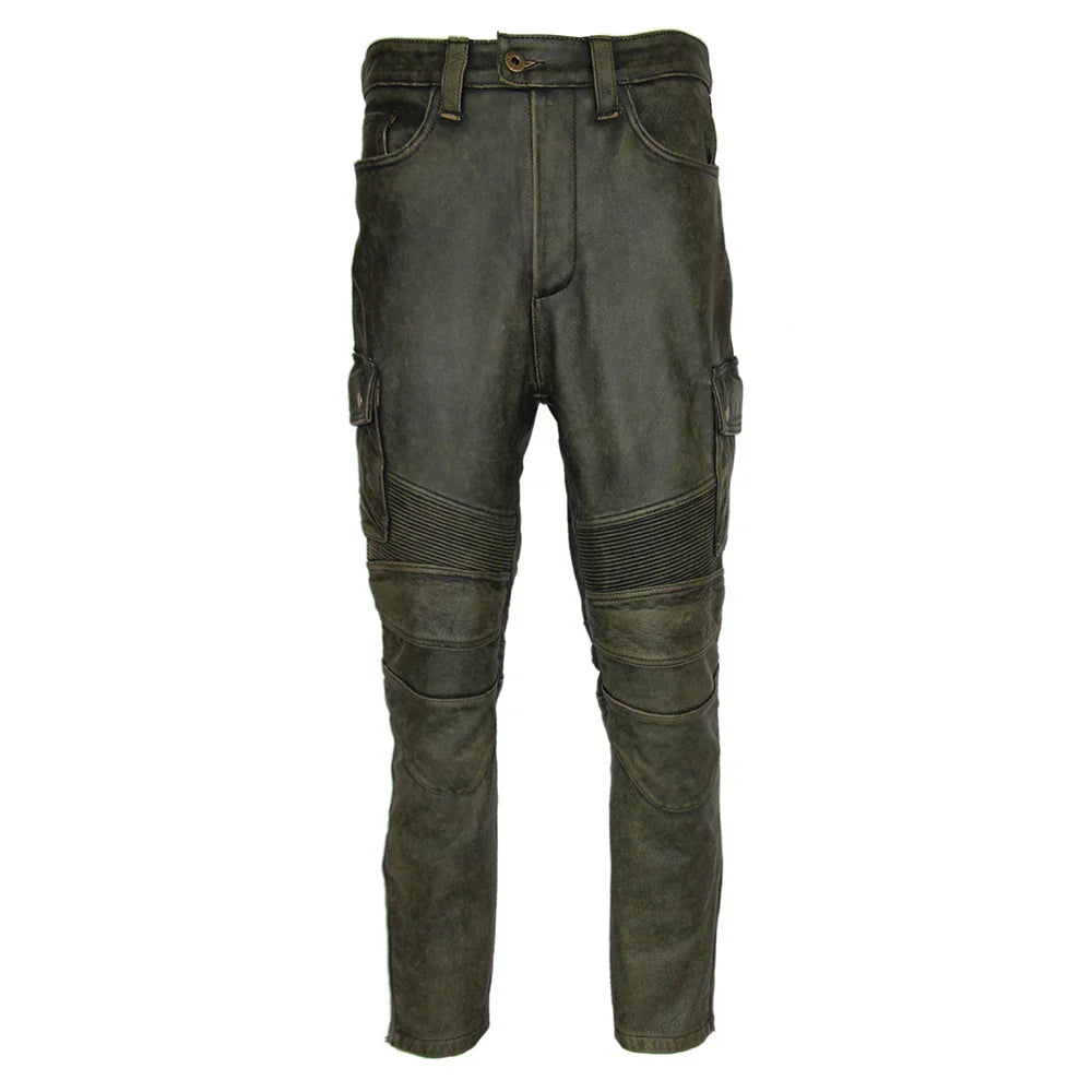 Pantalon de moto en cuir pour homme motard