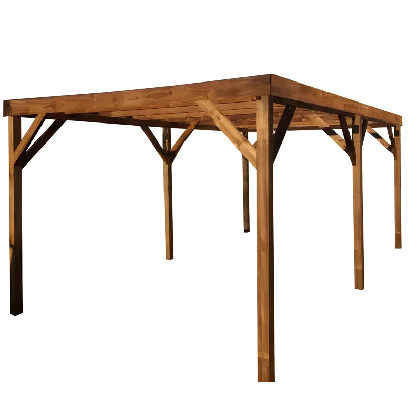 Carport Bois - 1 Voiture - 15 m²