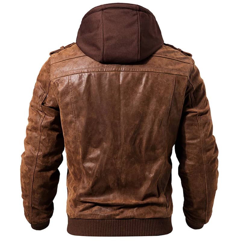 Blouson biker homme à capuche