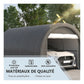 Tente de garage carport 5 x 3 x 2,4 m - Acier galvanisé robuste, PE haute densité 190 g/m², imperméable et anti-UV, gris