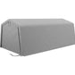 Tente de garage carport 6 x 3,3 x 2,4 m en acier galvanisé - Robuste, PE haute densité 150 g/m², imperméable et anti-UV - Gris