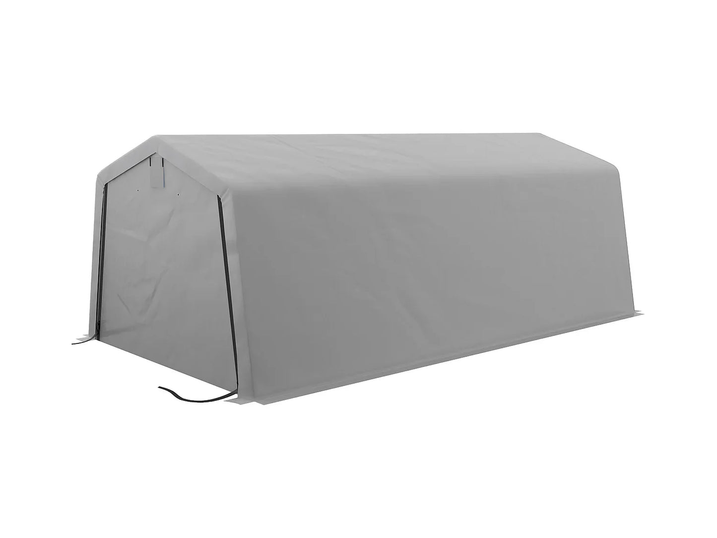 Tente de garage carport 6 x 3,3 x 2,4 m en acier galvanisé - Robuste, PE haute densité 150 g/m², imperméable et anti-UV - Gris