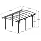 Carport en Aluminium Anthracite - 3x5,05m et Polycarbonate
