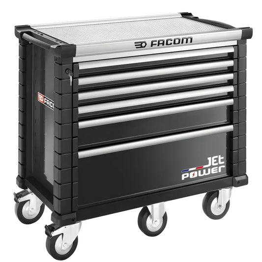 Servante 6 Tiroirs Noire avec Tiroir Énergisé - Noir