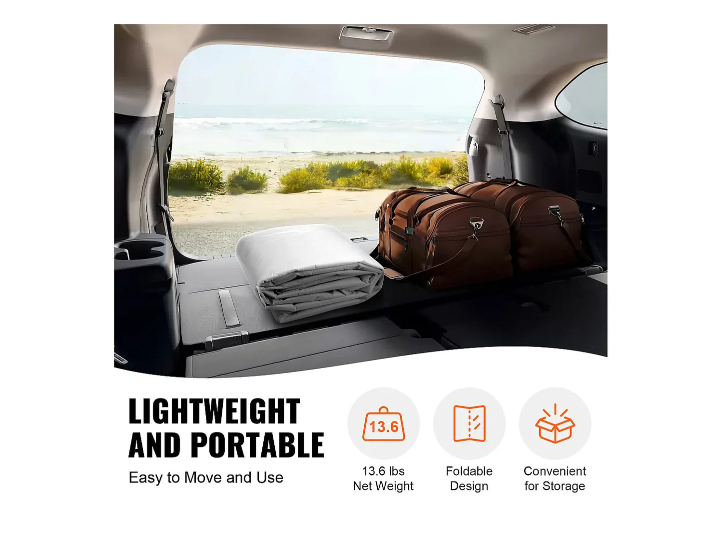 Toile de Rechange SucceBuy pour Abri d'Auto, 305 x 610 cm, Blanc