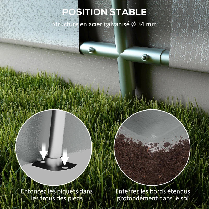 Tente de garage Outsunny - Carport 6,2 x 3,3 x 2,4 m en acier galvanisé, robuste, PE haute densité 150 g/m², imperméable et anti-UV