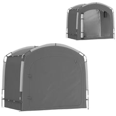 Tente abri pour vélo portable Outsunny, 3-4 vélos, 2 poches latérales, gris foncé 205 x 140 x 188 cm