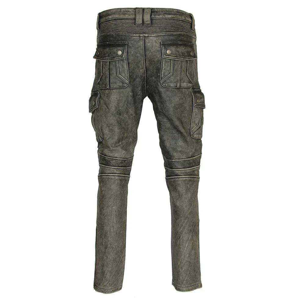 Pantalon de moto en cuir pour homme motard