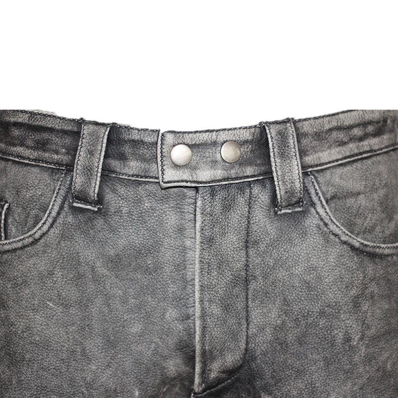 Pantalon de moto en cuir pour homme motard