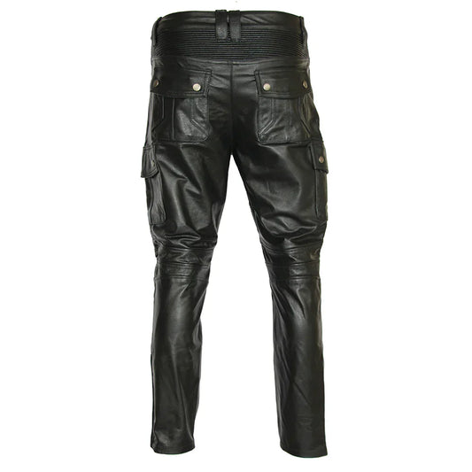 Pantalon de moto en cuir pour homme motard