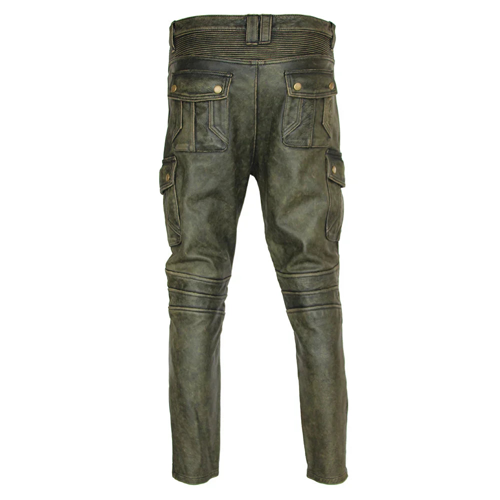 Pantalon de moto en cuir pour homme motard