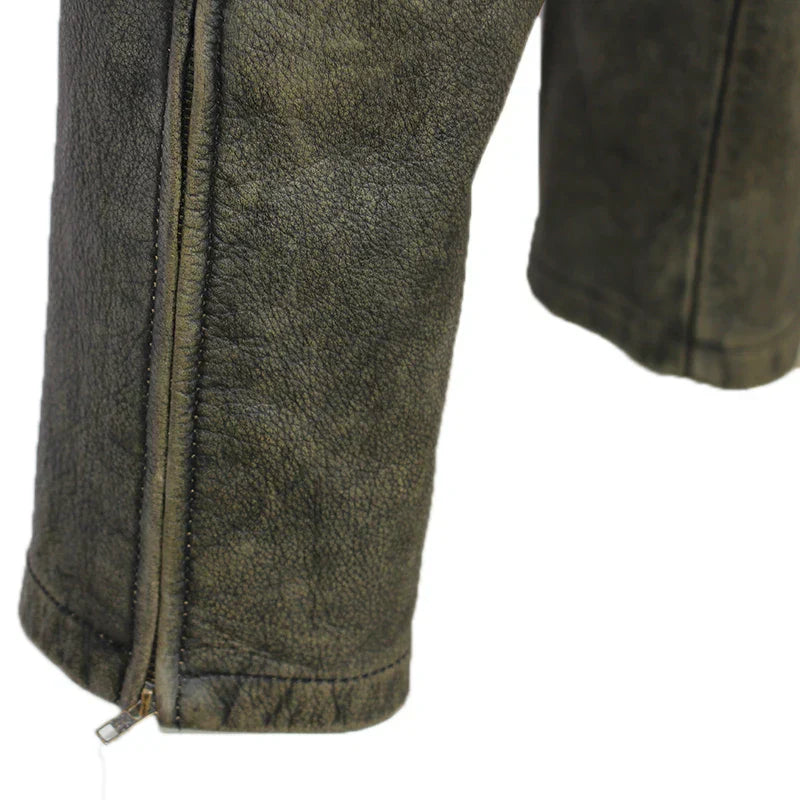Pantalon de moto en cuir pour homme motard