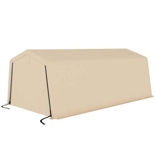 Tente garage carport Outsunny - 6,2 x 3,3 x 2,4 m, acier galvanisé, PE haute densité 150 g/m², imperméable et anti-UV