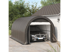 Tente de garage carport 5x3x2,4 m - Acier galvanisé robuste, PE haute densité 190 g/m² - Imperméable et anti-UV - Gris