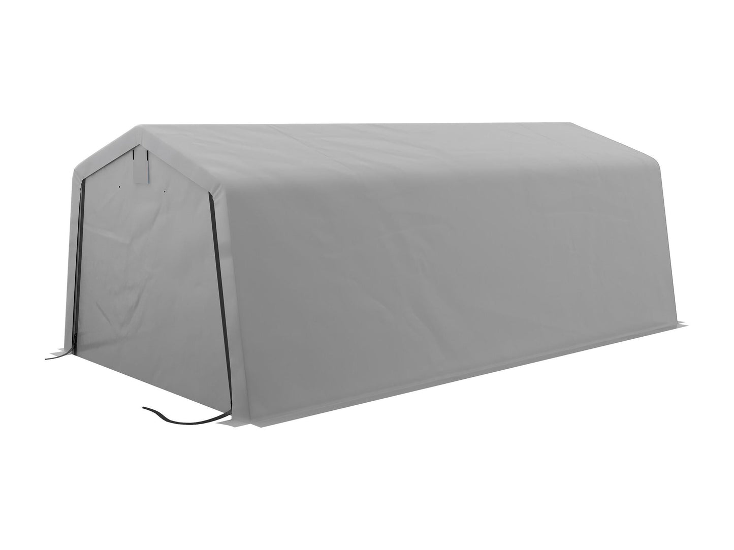 Tente garage carport robuste en acier galvanisé - 6L x 3,3l x 2,4H m - PE haute densité 150 g/m² - Imperméable et anti-UV - Gris