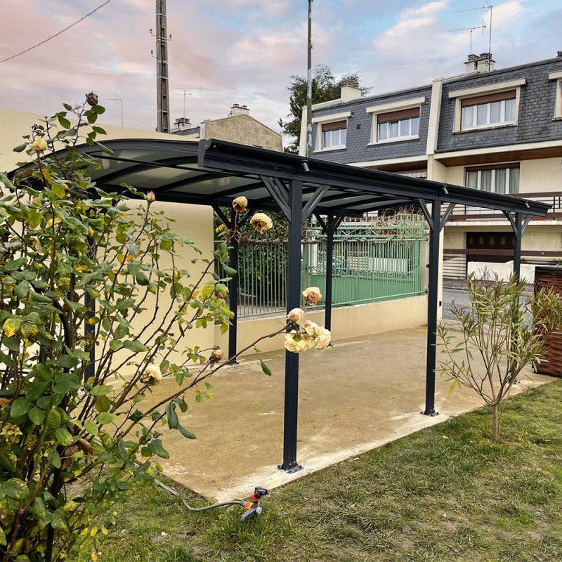 Carport en Aluminium Anthracite - 3x5,05m et Polycarbonate